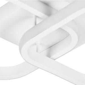 GloboStar® NORA 61062 Φωτιστικό Οροφής Design LED CCT 22W 2640lm 300° AC 220-240V – Εναλλαγή Φωτισμού μέσω Διακόπτη On/Off All In One Ψυχρό 6000k+Φυσικό 4500k+Θερμό 2700k Μ40 x Π24 x Υ7cm – Λευκό