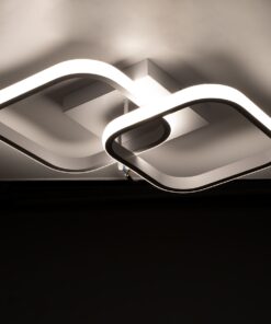 GloboStar® NORA 61062 Φωτιστικό Οροφής Design LED CCT 22W 2640lm 300° AC 220-240V – Εναλλαγή Φωτισμού μέσω Διακόπτη On/Off All In One Ψυχρό 6000k+Φυσικό 4500k+Θερμό 2700k Μ40 x Π24 x Υ7cm – Λευκό