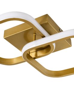 GloboStar® NORA 61063 Φωτιστικό Οροφής Design LED CCT 22W 2640lm 300° AC 220-240V – Εναλλαγή Φωτισμού μέσω Διακόπτη On/Off All In One Ψυχρό 6000k+Φυσικό 4500k+Θερμό 2700k Μ40 x Π24 x Υ7cm – Χρυσό Βούρτσας