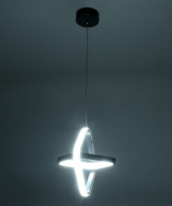 GloboStar® ROSE 61064 Κρεμαστό Φωτιστικό Οροφής Design LED CCT 22W 2640lm 300° AC 220-240V – Εναλλαγή Φωτισμού μέσω Διακόπτη On/Off All In One Ψυχρό 6000k+Φυσικό 4500k+Θερμό 2700k Μ24 x Π22 x Υ24cm – Μαύρο