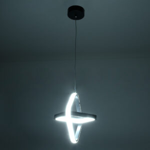 GloboStar® ROSE 61064 Κρεμαστό Φωτιστικό Οροφής Design LED CCT 22W 2640lm 300° AC 220-240V – Εναλλαγή Φωτισμού μέσω Διακόπτη On/Off All In One Ψυχρό 6000k+Φυσικό 4500k+Θερμό 2700k Μ24 x Π22 x Υ24cm – Μαύρο