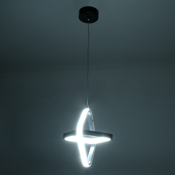 GloboStar® ROSE 61064 Κρεμαστό Φωτιστικό Οροφής Design LED CCT 22W 2640lm 300° AC 220-240V – Εναλλαγή Φωτισμού μέσω Διακόπτη On/Off All In One Ψυχρό 6000k+Φυσικό 4500k+Θερμό 2700k Μ24 x Π22 x Υ24cm – Μαύρο