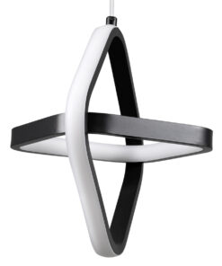 GloboStar® ROSE 61064 Κρεμαστό Φωτιστικό Οροφής Design LED CCT 22W 2640lm 300° AC 220-240V – Εναλλαγή Φωτισμού μέσω Διακόπτη On/Off All In One Ψυχρό 6000k+Φυσικό 4500k+Θερμό 2700k Μ24 x Π22 x Υ24cm – Μαύρο