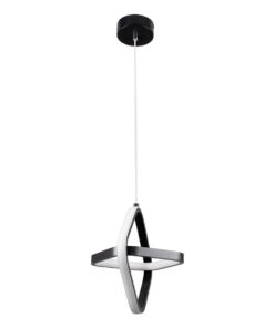 GloboStar® ROSE 61064 Κρεμαστό Φωτιστικό Οροφής Design LED CCT 22W 2640lm 300° AC 220-240V – Εναλλαγή Φωτισμού μέσω Διακόπτη On/Off All In One Ψυχρό 6000k+Φυσικό 4500k+Θερμό 2700k Μ24 x Π22 x Υ24cm – Μαύρο