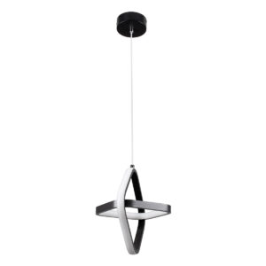 GloboStar® ROSE 61064 Κρεμαστό Φωτιστικό Οροφής Design LED CCT 22W 2640lm 300° AC 220-240V – Εναλλαγή Φωτισμού μέσω Διακόπτη On/Off All In One Ψυχρό 6000k+Φυσικό 4500k+Θερμό 2700k Μ24 x Π22 x Υ24cm – Μαύρο