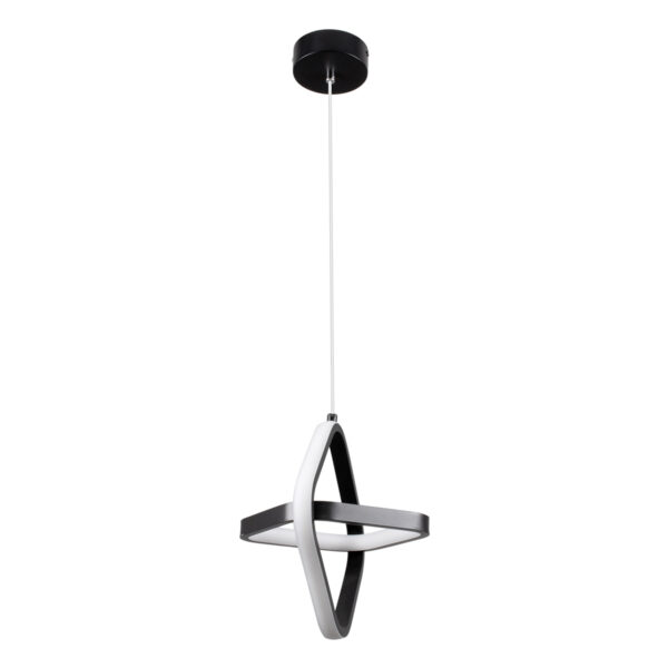 GloboStar® ROSE 61064 Κρεμαστό Φωτιστικό Οροφής Design LED CCT 22W 2640lm 300° AC 220-240V – Εναλλαγή Φωτισμού μέσω Διακόπτη On/Off All In One Ψυχρό 6000k+Φυσικό 4500k+Θερμό 2700k Μ24 x Π22 x Υ24cm – Μαύρο