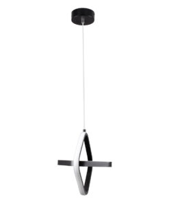 GloboStar® ROSE 61064 Κρεμαστό Φωτιστικό Οροφής Design LED CCT 22W 2640lm 300° AC 220-240V – Εναλλαγή Φωτισμού μέσω Διακόπτη On/Off All In One Ψυχρό 6000k+Φυσικό 4500k+Θερμό 2700k Μ24 x Π22 x Υ24cm – Μαύρο