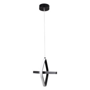 GloboStar® ROSE 61064 Κρεμαστό Φωτιστικό Οροφής Design LED CCT 22W 2640lm 300° AC 220-240V – Εναλλαγή Φωτισμού μέσω Διακόπτη On/Off All In One Ψυχρό 6000k+Φυσικό 4500k+Θερμό 2700k Μ24 x Π22 x Υ24cm – Μαύρο