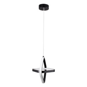 GloboStar® ROSE 61064 Κρεμαστό Φωτιστικό Οροφής Design LED CCT 22W 2640lm 300° AC 220-240V – Εναλλαγή Φωτισμού μέσω Διακόπτη On/Off All In One Ψυχρό 6000k+Φυσικό 4500k+Θερμό 2700k Μ24 x Π22 x Υ24cm – Μαύρο