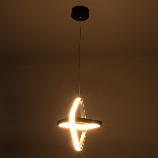 GloboStar® ROSE 61064 Κρεμαστό Φωτιστικό Οροφής Design LED CCT 22W 2640lm 300° AC 220-240V – Εναλλαγή Φωτισμού μέσω Διακόπτη On/Off All In One Ψυχρό 6000k+Φυσικό 4500k+Θερμό 2700k Μ24 x Π22 x Υ24cm – Μαύρο