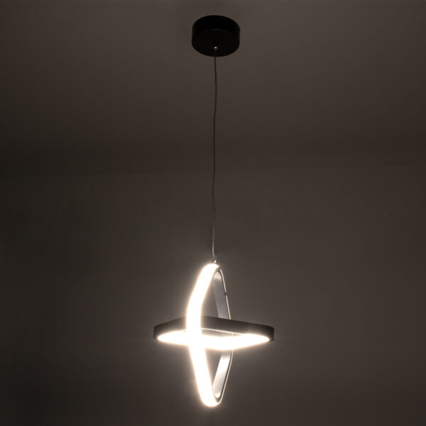 GloboStar® ROSE 61064 Κρεμαστό Φωτιστικό Οροφής Design LED CCT 22W 2640lm 300° AC 220-240V – Εναλλαγή Φωτισμού μέσω Διακόπτη On/Off All In One Ψυχρό 6000k+Φυσικό 4500k+Θερμό 2700k Μ24 x Π22 x Υ24cm – Μαύρο