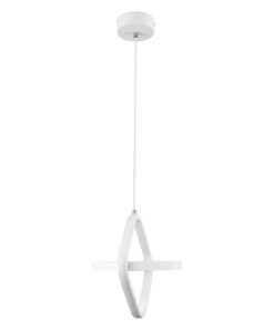 GloboStar® ROSE 61065 Κρεμαστό Φωτιστικό Οροφής Design LED CCT 22W 2640lm 300° AC 220-240V – Εναλλαγή Φωτισμού μέσω Διακόπτη On/Off All In One Ψυχρό 6000k+Φυσικό 4500k+Θερμό 2700k Μ24 x Π22 x Υ24cm – Λευκό