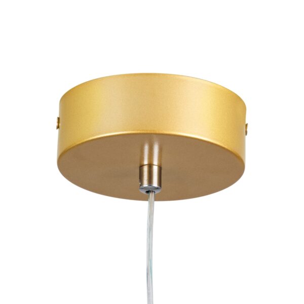 GloboStar® ROSE 61066 Κρεμαστό Φωτιστικό Οροφής Design LED CCT 22W 2640lm 300° AC 220-240V – Εναλλαγή Φωτισμού μέσω Διακόπτη On/Off All In One Ψυχρό 6000k+Φυσικό 4500k+Θερμό 2700k Μ24 x Π22 x Υ24cm – Χρυσό Βούρτσας