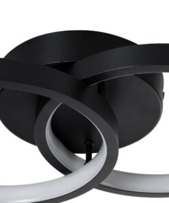 GloboStar® EVA 61067 Φωτιστικό Οροφής Design LED CCT 16W 1920lm 300° AC 220-240V – Εναλλαγή Φωτισμού μέσω Διακόπτη On/Off All In One Ψυχρό 6000k+Φυσικό 4500k+Θερμό 2700k Μ33 x Π21 x Υ7cm – Μαύρο