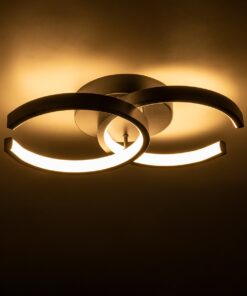 GloboStar® EVA 61067 Φωτιστικό Οροφής Design LED CCT 16W 1920lm 300° AC 220-240V – Εναλλαγή Φωτισμού μέσω Διακόπτη On/Off All In One Ψυχρό 6000k+Φυσικό 4500k+Θερμό 2700k Μ33 x Π21 x Υ7cm – Μαύρο