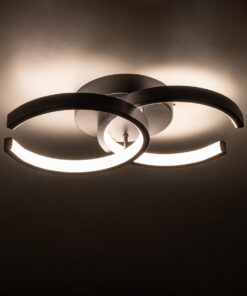 GloboStar® EVA 61067 Φωτιστικό Οροφής Design LED CCT 16W 1920lm 300° AC 220-240V – Εναλλαγή Φωτισμού μέσω Διακόπτη On/Off All In One Ψυχρό 6000k+Φυσικό 4500k+Θερμό 2700k Μ33 x Π21 x Υ7cm – Μαύρο