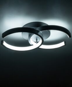 GloboStar® EVA 61067 Φωτιστικό Οροφής Design LED CCT 16W 1920lm 300° AC 220-240V – Εναλλαγή Φωτισμού μέσω Διακόπτη On/Off All In One Ψυχρό 6000k+Φυσικό 4500k+Θερμό 2700k Μ33 x Π21 x Υ7cm – Μαύρο