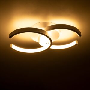 GloboStar® EVA 61068 Φωτιστικό Οροφής Design LED CCT 16W 1920lm 300° AC 220-240V – Εναλλαγή Φωτισμού μέσω Διακόπτη On/Off All In One Ψυχρό 6000k+Φυσικό 4500k+Θερμό 2700k Μ33 x Π21 x Υ7cm – Λευκό