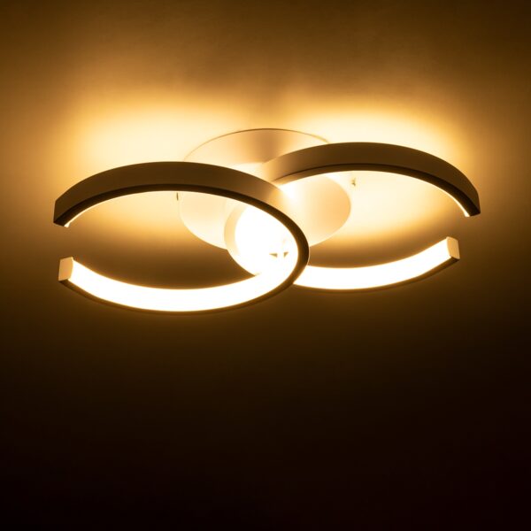 GloboStar® EVA 61068 Φωτιστικό Οροφής Design LED CCT 16W 1920lm 300° AC 220-240V – Εναλλαγή Φωτισμού μέσω Διακόπτη On/Off All In One Ψυχρό 6000k+Φυσικό 4500k+Θερμό 2700k Μ33 x Π21 x Υ7cm – Λευκό
