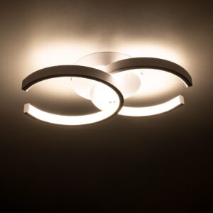GloboStar® EVA 61068 Φωτιστικό Οροφής Design LED CCT 16W 1920lm 300° AC 220-240V – Εναλλαγή Φωτισμού μέσω Διακόπτη On/Off All In One Ψυχρό 6000k+Φυσικό 4500k+Θερμό 2700k Μ33 x Π21 x Υ7cm – Λευκό