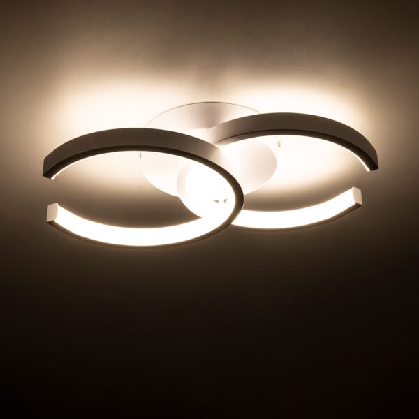 GloboStar® EVA 61068 Φωτιστικό Οροφής Design LED CCT 16W 1920lm 300° AC 220-240V – Εναλλαγή Φωτισμού μέσω Διακόπτη On/Off All In One Ψυχρό 6000k+Φυσικό 4500k+Θερμό 2700k Μ33 x Π21 x Υ7cm – Λευκό