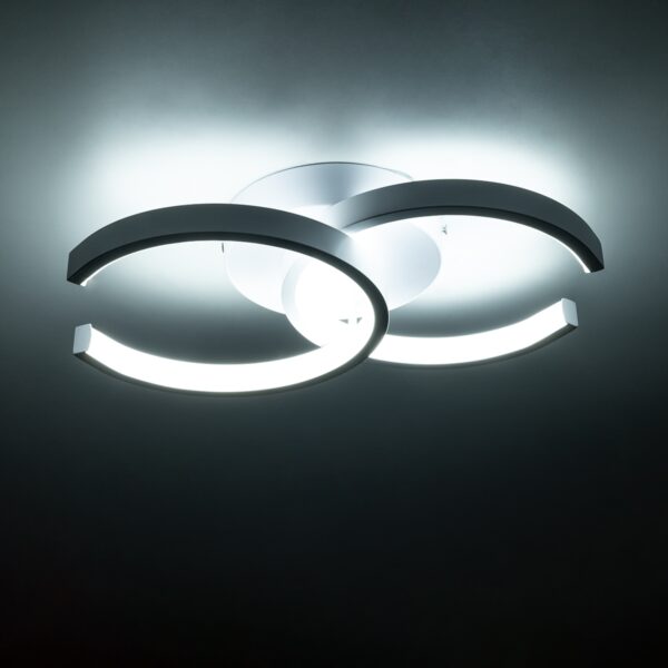 GloboStar® EVA 61068 Φωτιστικό Οροφής Design LED CCT 16W 1920lm 300° AC 220-240V – Εναλλαγή Φωτισμού μέσω Διακόπτη On/Off All In One Ψυχρό 6000k+Φυσικό 4500k+Θερμό 2700k Μ33 x Π21 x Υ7cm – Λευκό