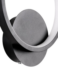 GloboStar® TED 61070 Φωτιστικό Τοίχου – Απλίκα Design LED CCT 9W 1080lm 300° AC 220-240V – Εναλλαγή Φωτισμού μέσω Διακόπτη On/Off All In One Ψυχρό 6000k+Φυσικό 4500k+Θερμό 2700k Μ20 x Π5.5 x Υ23cm – Μαύρο