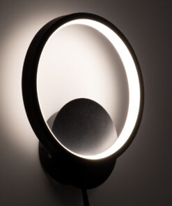 GloboStar® TED 61070 Φωτιστικό Τοίχου – Απλίκα Design LED CCT 9W 1080lm 300° AC 220-240V – Εναλλαγή Φωτισμού μέσω Διακόπτη On/Off All In One Ψυχρό 6000k+Φυσικό 4500k+Θερμό 2700k Μ20 x Π5.5 x Υ23cm – Μαύρο