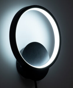 GloboStar® TED 61070 Φωτιστικό Τοίχου – Απλίκα Design LED CCT 9W 1080lm 300° AC 220-240V – Εναλλαγή Φωτισμού μέσω Διακόπτη On/Off All In One Ψυχρό 6000k+Φυσικό 4500k+Θερμό 2700k Μ20 x Π5.5 x Υ23cm – Μαύρο