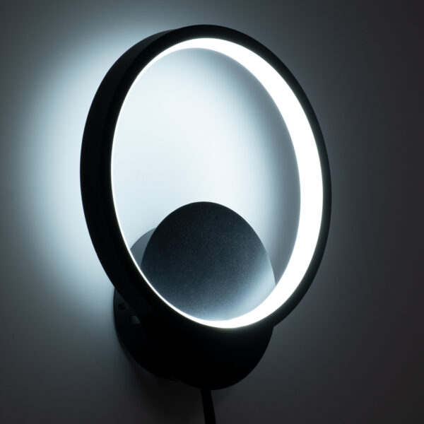 GloboStar® TED 61070 Φωτιστικό Τοίχου – Απλίκα Design LED CCT 9W 1080lm 300° AC 220-240V – Εναλλαγή Φωτισμού μέσω Διακόπτη On/Off All In One Ψυχρό 6000k+Φυσικό 4500k+Θερμό 2700k Μ20 x Π5.5 x Υ23cm – Μαύρο