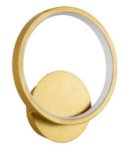 GloboStar® TED 61072 Φωτιστικό Τοίχου – Απλίκα Design LED CCT 9W 1080lm 300° AC 220-240V – Εναλλαγή Φωτισμού μέσω Διακόπτη On/Off All In One Ψυχρό 6000k+Φυσικό 4500k+Θερμό 2700k Μ20 x Π5.5 x Υ23cm – Χρυσό Βούρτσας