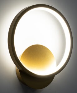 GloboStar® TED 61072 Φωτιστικό Τοίχου – Απλίκα Design LED CCT 9W 1080lm 300° AC 220-240V – Εναλλαγή Φωτισμού μέσω Διακόπτη On/Off All In One Ψυχρό 6000k+Φυσικό 4500k+Θερμό 2700k Μ20 x Π5.5 x Υ23cm – Χρυσό Βούρτσας