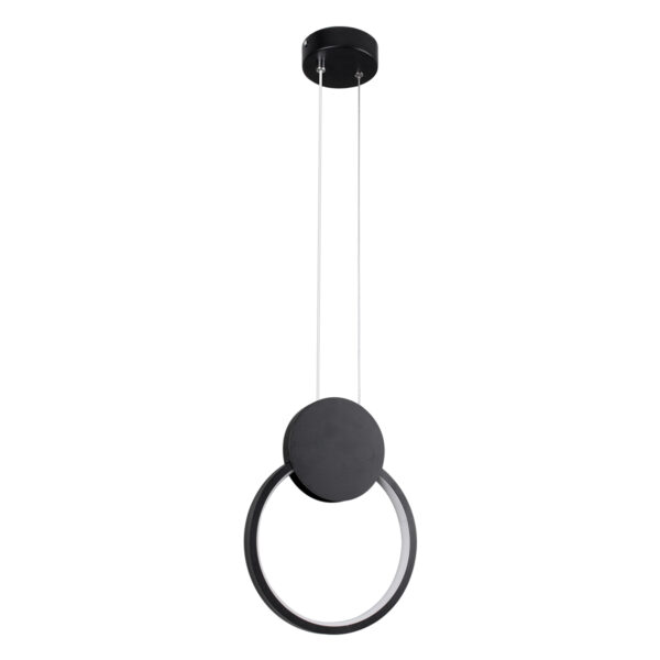 GloboStar® CYCLOS 61073 Κρεμαστό Φωτιστικό Οροφής Design LED CCT 9W 1080lm 300° AC 220-240V – Εναλλαγή Φωτισμού μέσω Διακόπτη On/Off All In One Ψυχρό 6000k+Φυσικό 4500k+Θερμό 2700k Μ21 x Π2.3 x Υ26.5cm – Μαύρο