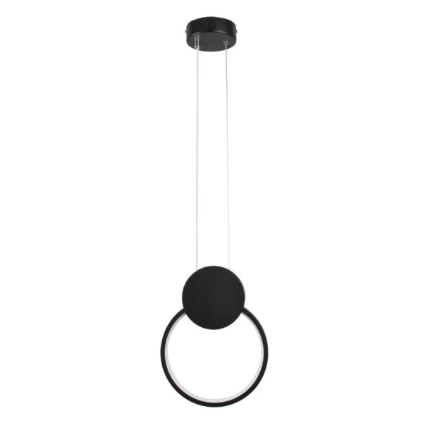 GloboStar® CYCLOS 61073 Κρεμαστό Φωτιστικό Οροφής Design LED CCT 9W 1080lm 300° AC 220-240V – Εναλλαγή Φωτισμού μέσω Διακόπτη On/Off All In One Ψυχρό 6000k+Φυσικό 4500k+Θερμό 2700k Μ21 x Π2.3 x Υ26.5cm – Μαύρο