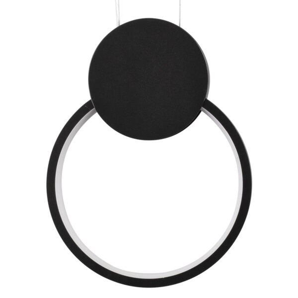 GloboStar® CYCLOS 61073 Κρεμαστό Φωτιστικό Οροφής Design LED CCT 9W 1080lm 300° AC 220-240V – Εναλλαγή Φωτισμού μέσω Διακόπτη On/Off All In One Ψυχρό 6000k+Φυσικό 4500k+Θερμό 2700k Μ21 x Π2.3 x Υ26.5cm – Μαύρο