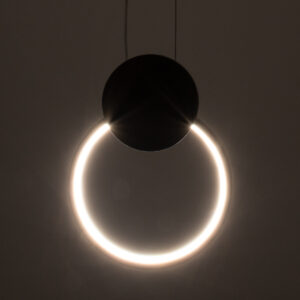 GloboStar® CYCLOS 61073 Κρεμαστό Φωτιστικό Οροφής Design LED CCT 9W 1080lm 300° AC 220-240V – Εναλλαγή Φωτισμού μέσω Διακόπτη On/Off All In One Ψυχρό 6000k+Φυσικό 4500k+Θερμό 2700k Μ21 x Π2.3 x Υ26.5cm – Μαύρο