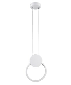 GloboStar® CYCLOS 61074 Κρεμαστό Φωτιστικό Οροφής Design LED CCT 9W 1080lm 300° AC 220-240V – Εναλλαγή Φωτισμού μέσω Διακόπτη On/Off All In One Ψυχρό 6000k+Φυσικό 4500k+Θερμό 2700k Μ21 x Π2.3 x Υ26.5cm – Λευκό