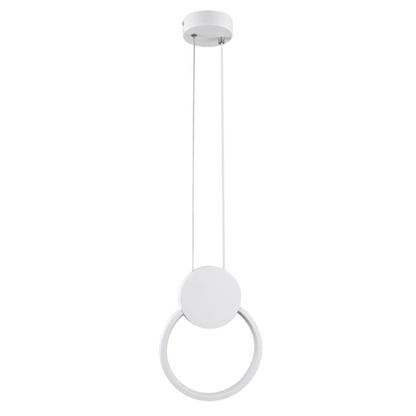 GloboStar® CYCLOS 61074 Κρεμαστό Φωτιστικό Οροφής Design LED CCT 9W 1080lm 300° AC 220-240V – Εναλλαγή Φωτισμού μέσω Διακόπτη On/Off All In One Ψυχρό 6000k+Φυσικό 4500k+Θερμό 2700k Μ21 x Π2.3 x Υ26.5cm – Λευκό