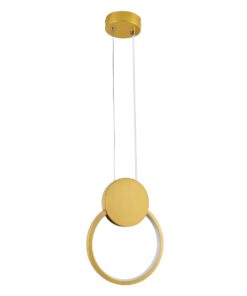 GloboStar® CYCLOS 61075 Κρεμαστό Φωτιστικό Οροφής Design LED CCT 9W 1080lm 300° AC 220-240V – Εναλλαγή Φωτισμού μέσω Διακόπτη On/Off All In One Ψυχρό 6000k+Φυσικό 4500k+Θερμό 2700k Μ21 x Π2.3 x Υ26.5cm – Χρυσό Βούρτσας