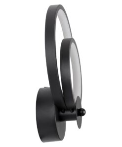 GloboStar® FREDDIE 61076 Φωτιστικό Τοίχου – Απλίκα Design LED CCT 15W 1800lm 300° AC 220-240V – Εναλλαγή Φωτισμού μέσω Διακόπτη On/Off All In One Ψυχρό 6000k+Φυσικό 4500k+Θερμό 2700k Μ20 x Π7.5 x Υ25cm – Μαύρο