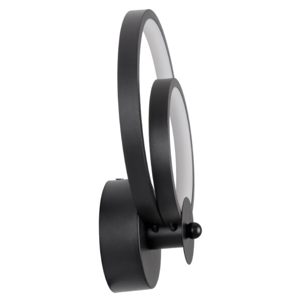 GloboStar® FREDDIE 61076 Φωτιστικό Τοίχου – Απλίκα Design LED CCT 15W 1800lm 300° AC 220-240V – Εναλλαγή Φωτισμού μέσω Διακόπτη On/Off All In One Ψυχρό 6000k+Φυσικό 4500k+Θερμό 2700k Μ20 x Π7.5 x Υ25cm – Μαύρο