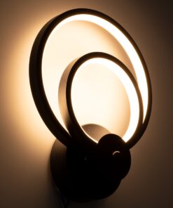 GloboStar® FREDDIE 61076 Φωτιστικό Τοίχου – Απλίκα Design LED CCT 15W 1800lm 300° AC 220-240V – Εναλλαγή Φωτισμού μέσω Διακόπτη On/Off All In One Ψυχρό 6000k+Φυσικό 4500k+Θερμό 2700k Μ20 x Π7.5 x Υ25cm – Μαύρο