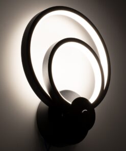 GloboStar® FREDDIE 61076 Φωτιστικό Τοίχου – Απλίκα Design LED CCT 15W 1800lm 300° AC 220-240V – Εναλλαγή Φωτισμού μέσω Διακόπτη On/Off All In One Ψυχρό 6000k+Φυσικό 4500k+Θερμό 2700k Μ20 x Π7.5 x Υ25cm – Μαύρο