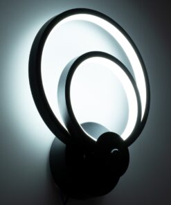 GloboStar® FREDDIE 61076 Φωτιστικό Τοίχου – Απλίκα Design LED CCT 15W 1800lm 300° AC 220-240V – Εναλλαγή Φωτισμού μέσω Διακόπτη On/Off All In One Ψυχρό 6000k+Φυσικό 4500k+Θερμό 2700k Μ20 x Π7.5 x Υ25cm – Μαύρο