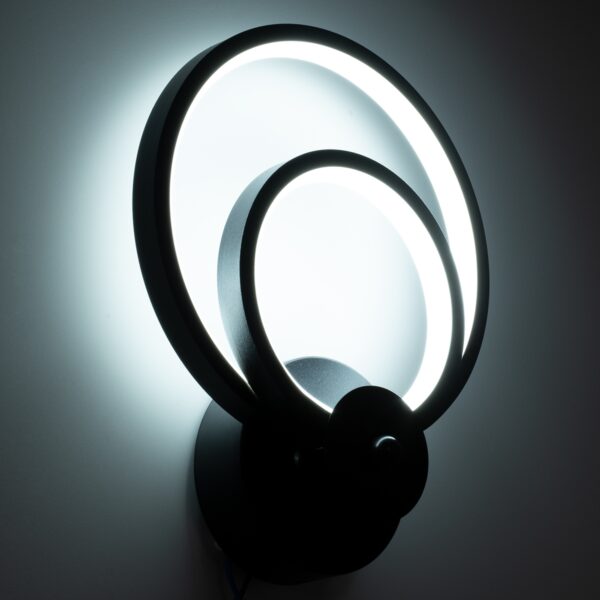 GloboStar® FREDDIE 61076 Φωτιστικό Τοίχου – Απλίκα Design LED CCT 15W 1800lm 300° AC 220-240V – Εναλλαγή Φωτισμού μέσω Διακόπτη On/Off All In One Ψυχρό 6000k+Φυσικό 4500k+Θερμό 2700k Μ20 x Π7.5 x Υ25cm – Μαύρο