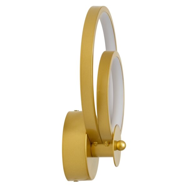 GloboStar® FREDDIE 61078 Φωτιστικό Τοίχου – Απλίκα Design LED CCT 15W 1800lm 300° AC 220-240V – Εναλλαγή Φωτισμού μέσω Διακόπτη On/Off All In One Ψυχρό 6000k+Φυσικό 4500k+Θερμό 2700k Μ20 x Π7.5 x Υ25cm – Χρυσό Βούρτσας