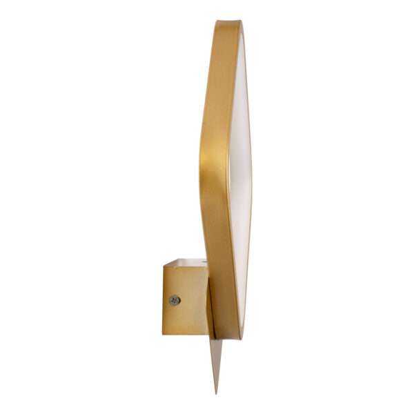 GloboStar® LENA 61081 Φωτιστικό Τοίχου – Απλίκα Design LED CCT 12W 1440lm 300° AC 220-240V – Εναλλαγή Φωτισμού μέσω Διακόπτη On/Off All In One Ψυχρό 6000k+Φυσικό 4500k+Θερμό 2700k Μ25 x Π5.5 x Υ29.5cm – Χρυσό Βούρτσας
