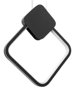 GloboStar® MARY 61082 Κρεμαστό Φωτιστικό Οροφής Design LED CCT 12W 1440lm 300° AC 220-240V – Εναλλαγή Φωτισμού μέσω Διακόπτη On/Off All In One Ψυχρό 6000k+Φυσικό 4500k+Θερμό 2700k Μ20 x Π2.3 x Υ28.5cm – Μαύρο