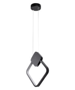 GloboStar® MARY 61082 Κρεμαστό Φωτιστικό Οροφής Design LED CCT 12W 1440lm 300° AC 220-240V – Εναλλαγή Φωτισμού μέσω Διακόπτη On/Off All In One Ψυχρό 6000k+Φυσικό 4500k+Θερμό 2700k Μ20 x Π2.3 x Υ28.5cm – Μαύρο