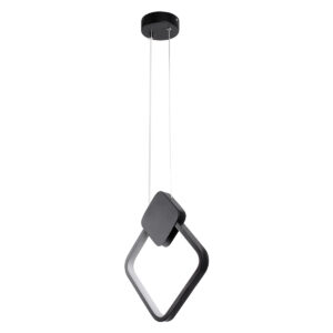 GloboStar® MARY 61082 Κρεμαστό Φωτιστικό Οροφής Design LED CCT 12W 1440lm 300° AC 220-240V – Εναλλαγή Φωτισμού μέσω Διακόπτη On/Off All In One Ψυχρό 6000k+Φυσικό 4500k+Θερμό 2700k Μ20 x Π2.3 x Υ28.5cm – Μαύρο